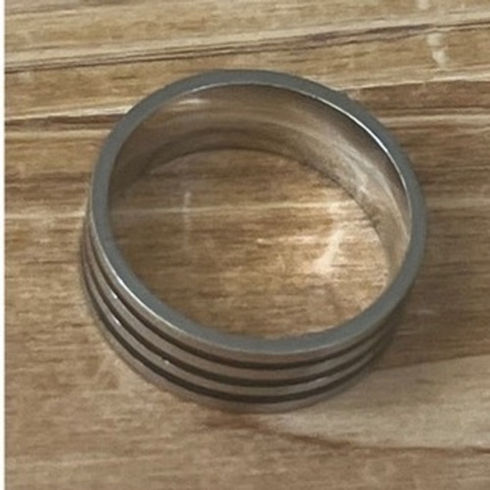 Black & Silver Tungsten Unisex Band Ring w Polished Finish 6mm Width-Size 9 -New - Picture 9 of 12